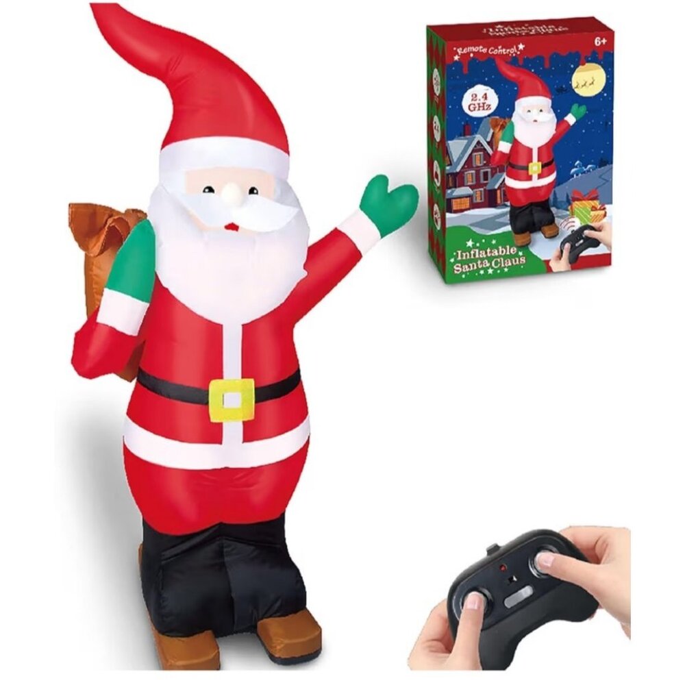 Inflatable Santa Claus With Remote Control 360° Rotation 2.4GHz For Indoor & Out